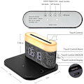 Miniatyrbillede 3 af 5: Digital vækkeur med LED-lys 15W Max Ladningsfri Touch-natlampe Justerbar lysstyrke 5-100%