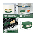 Pikkukuva 5 / 5: Bento-lounasrasia lapsille, vuotamaton BPA-vapaa Bento-lounasrasia, mikroaaltouunissa kestävä, aterianvalmistusrasia (vihreä)