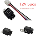 Miniatyrbillede 2 af 5: 5 stk. 40AMP 12V DC Bil A/C Relæ Forlygte Ventilator og Stik 14 AWG Ledninger 4PIN Automotive