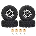 Pikkukuva 1 / 5: 4 kpl 62x24mm 1,2 tuuman metalli Beadlock -vanne ja rengassarja 1/18 1/24 RC Crawler -autoon Axial SCX24 AX24 TRX4M FCX24,5