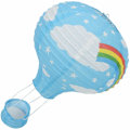 Miniatyrbillede 2 af 5: 12 tommer varmluftsballon lampeskærm papir lanterne bryllup fest dekoration loftlampe, blå regnbue
