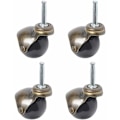 Miniatyrbilde 1 av 5: Svingbare hjul, 360 graders roterende kulehjul, topplate med deksel, møbelhjul, 4 stykker (kulehjul med grep ring stang, 2 \"50 mm