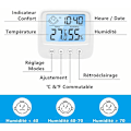 Miniatyrbild 4 av 5: Termometer hygrometer inomhus, fuktighetssensor inomhus väderstation, intelligent bakgrundsbelysning, klocka, datum, ℃/℉ omkopplingsbar, hemtermometer hygromet