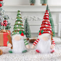 Miniatyrbillede 2 af 5: Juledukke Slæde Elf Ski Gnome med LED Lys Rudolph Julepynt til Julegaver Nytår 29 cm Grøn