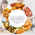 Miniatyrbillede 4 af 5: Rustfrit Stål Airfryer Tre-lags Gitter Multifunktionelt Firkantet Ristestativ med Spidde Pinde Bagebakke Airfryer Holder