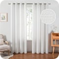 Miniatyrbillede 1 af 5: Linen Voile Gardiner 140x225cm Fint Korn Dekorative Stue Voile Gardin Soveværelse til Vindue Halvgennemsigtig Øje Dekoration Køkken, 2 Paneler Hvid