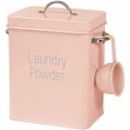 Miniatyrbillede 1 af 5: Vaskemiddelpulverbeholder med ske, 4L vaskemiddelspand, metal vaskemiddelpulver opbevaringsbeholder til hjemmet opbevaring pink
