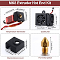 Miniatyrbilde 3 av 5: 3D-skriver reservedeler -10S (med 0,4 mm / 0,2 mm / 0,3 mm / 0,5 mm dyser) Passer for -10 -10S CR10S5 3D-skriver