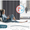 Pikkukuva 3 / 4: Mustanout Verhot - Harmaa Kylmää Estävät Verhot Pari Läpinäkymättömät Ripustus Lenkkien Kera Lämpö/Valo Eristys Sisustus Makuuhuoneelle Kotiin Olohuoneeseen, 140 x
