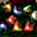 Miniatyrbild 2 av 5: LED-solcellslingor 6,5 m 30 LED-bin-slingor Utomhus Vattentäta 8 lägen Inomhus Dekoration för Julgran, Trädgård, Fest, Bröllop, Hem