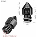 Miniatyrbild 2 av 5: 5 st extruderdysor 0,4 mm/1,75 mm, högtemperaturbeständiga 3D-skrivardysor för MK8