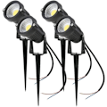 Pikkukuva 1 / 5: 4 kpl COB LED-pistevalaisimia 5W 220V säädettävät puutarhavalaisimet piikillä Ulkovalaistus Puutarha Terassi (kylmä valkoinen)