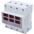 Miniatyrbild 1 av 5: Trefas DIN-skena Voltmeter, AC 390-500V Trefas DIN-skena Voltmeter Amperemeter Automatisk Överspänning och Överströmsskydd Multi-Tester, Mul