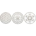 Miniatyrbild 1 av 5: 3 st / set av helig geometri konst trä konst set, helig geometri konst, skulptur, väggdekorationer för heminredning