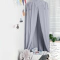 Pikkukuva 2 / 5: Lasten sängiverho Sängiverho Vauvan leikkihuone Kuvaaminen Noin 240 cm Korkeus Chiffon Riippuva Chiffon Makuuhuoneen Koristeluun Sänkyyn ja Makuuhuoneeseen (Harmaa)