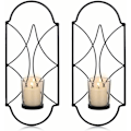 Miniatyrbild 1 av 3: Set med 2 ljusstakar Tealight Ljusstake Väggmonterad Metall Väggmonterad Ljusstakehållare för Vägg Sovrum Badrum Vardagsrumsdekoration,
