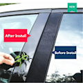Miniatyrbillede 5 af 5: Side Door Window Pillar Posts Trim Piano Cover til 2020 2021 2022 Tilbehør Sort 16stk