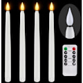Miniatyrbild 2 av 5: 4 st fjärrkontrollerade flamlösa ljusstakar, batteridrivna timer LED-ljus för Halloween, bröllopsdekoration vit