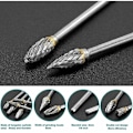 Pikkukuva 3 / 5: Pyörivä hiomakärkisetti, volframikarbidi, kaksoisteräinen, 10 kpl, 1/8” varsi, pyörivää työkalua varten, DIY, puunveisto, metallin kiillotus, kaiverrus