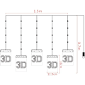 Pikkukuva 5 / 5: 5-in-1 3D-verhot valot, USB-ketjuvalo, sisä- ja ulkokoristelu juhliin, puutarhaan, häihin, terassille