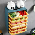 Miniatyrbilde 3 av 5: Kjøkkenoppbevaring Multi-Layer Fat Rett Veggmontert Stable Side Rett Frukt Display Oppbevaringsplate Varm Gryte Serveringsbrett