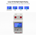 Miniatyrbild 3 av 5: EDF Meter Enfasig DIN-skena Energimätare 5-80A 220V 50Hz Elektronisk KWh-mätare med LCD-bakgrundsbelysning Digital Display DDM15SD, Vit - Vit--