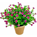 Miniatyrbild 1 av 5: Konstgjorda Falska Blommor, 4-pack Konstgjorda UV-Resistenta Gröna Buskar Växter Inomhus Utomhus Hängande Planteringskruka Hemträdgård Dekoration (Rosa)