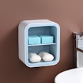 Miniatyrbillede 4 af 5: Dobbeltlags vægmonteret rack badeværelsesboks fri stansning og sømsugekop badeværelsesafløbsboks