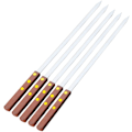 Miniatyrbild 1 av 5: Grillspett, Grillspett, Extra Långa 50 cm Rostfria Grillspett med Massivt Trähandtag, Set med 8 - RWBBQ Grillredskap