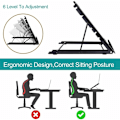 Miniatyrbild 5 av 5: Flerfunktions Laptopställ Ventilerat Laptopställ Rostfritt Stål Justerbart Ergonomiskt Lättvikt (Svart)