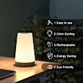 Miniatyrbilde 5 av 5: LED nattlys, sengelampe, fargerik berøringsnattlampe, fjernkontroll, oppladbar med justerbar lysstyrke, for soverom, barnerom og