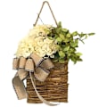 Miniatyrbild 1 av 5: Påskdag Välkomstskylt Vildblommor Dörrhängande Korg Krans för Entrédörr, Påsk Dekor