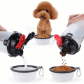 Miniatyrbilde 3 av 5: Bærbar vannflaske og matbeholder 2 i 1 med 2 sammenleggbare skåler for hund, katt, valp, valp, vanndispenser for bilreiser, stor størrelse, BPA