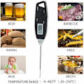 Miniatyrbillede 2 af 5: Køkkenmad Termometer, Vandtæt Madnål Termometer BBQ Hurtig Temperaturmåling, Sort