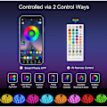 Miniatyrbillede 2 af 5: 20m RGB LED-stribe, Dæmpbar Bluetooth LED-lysstribe med App-styring, 44-knaps fjernbetjening, Timerindstilling, Musiktilstand, 24V LED til stue