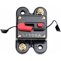 Pikkukuva 5 / 5: Sulakehyssu manuaalisella nollauksella, 100A sulakepidike Trolling-moottori Auto Auto Vene Pyörä Stereo Audio Inline-sulake Virranmuunnin 12V-24V DC (100A)