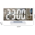 Miniatyrbild 2 av 5: Digital väckarklocka, projektionsväckarklocka för tunga sömnare, digital klocka för sovrum med stor LED-display, 12/24H, USB-laddningsport, snooze