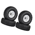 Miniatyrbilde 2 av 5: 4 stk 1,55 metallfelger med beadlock og dekksett for 1/10 RC Crawler Car Axial Jr D90 CC01 LC70, 1 hvit