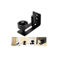 Miniatyrbillede 5 af 5: Heavy Duty Skydedørsguide, 8 i 1 Sort Kulstofstål Stopper Forsænket Bunddesign, Gulv og Dørpanel, Rulle Justerbar, vægmontering