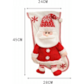 Miniatyrbild 5 av 5: 2-pack julstrumpor, 45 cm röda julstrumpor med 3D-stil snögubbe karaktärsmönster, eldstad hängande strumpor för semester Chris