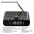 Miniatyrbild 4 av 5: Digital väckarklocka DAB/FM-radio, stödjer Bluetooth-anslutning, med basmembran, högupplöst LED-display