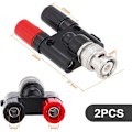 Miniatyrbillede 2 af 5: BNC Han-stik til Dobbelt 4mm Bananstik Adapter Audio Stik Audio Connector 2 stk