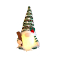 Miniatyrbillede 1 af 5: Juledukke Slæde Elf Ski Gnome med LED Lys Rudolph Julepynt til Julegaver Nytår 29 cm Grøn