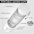 Miniatyrbild 3 av 5: 450ML Uppladdningsbar Mixer Fruktjuicer Mixer 6 Blad Bärbar Elektrisk Juicer Maker Frukt Blender Frukt Extraktorer-A