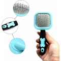 Miniatyrbild 5 av 5: Husdjursgrooming 360° Borste Hund Furminator Pudel Greyhound Husdjurs Slicker Kam Massage Kam Lös Rengöring Päls Smuts för Katter Små Hundar - Blå - Med Prickar