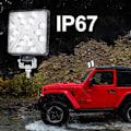Miniatyrbilde 5 av 5: 1 Par LED Traktor Arbeidslys 48W 8000LM 6000K LED Frontlys 4x4 IP67 Ekstra LED Lys Motorsykkel Kvadratisk 8D Linse