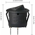 Miniatyrbild 2 av 5: 10 st runda vippströmbrytare spärr SPST strömbrytare knapp 2 stift AC 6A/ 125V 3A/ 250V för bil, lastbil, båt