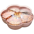 Miniatyrbilde 1 av 5: Snack-oppbevaringsboks, blomsterformet snackbrett med lokk, for nøtter, godteri, mat, fruktboks som holder tørket frukt, rosa