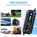 Miniatyrbillede 4 af 5: 5A intelligent automatisk oplader, 6V og 12V batterioplader, batterivedligeholdelse, drypladning og desulfator med temperaturkompensation