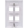 Miniatyrbillede 5 af 5: 4-port Keystone vægplade (10 stk.), enkelt vægplader til Keystone RJ45-stik og modulære indsatser, hvid